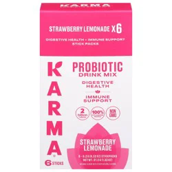 Karma Probiotic Strawberry Lemonade Drink Mix - 6 - 0.22 oz Sticks