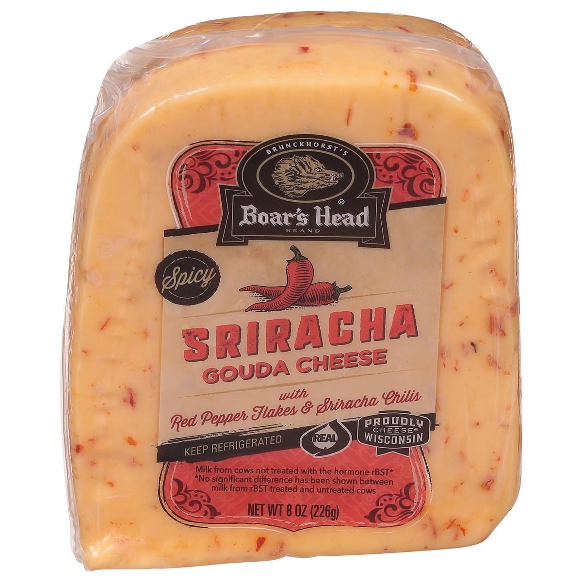 slide 13 of 13, Boar's Head Sriracha Gouda Cheese, 8 oz