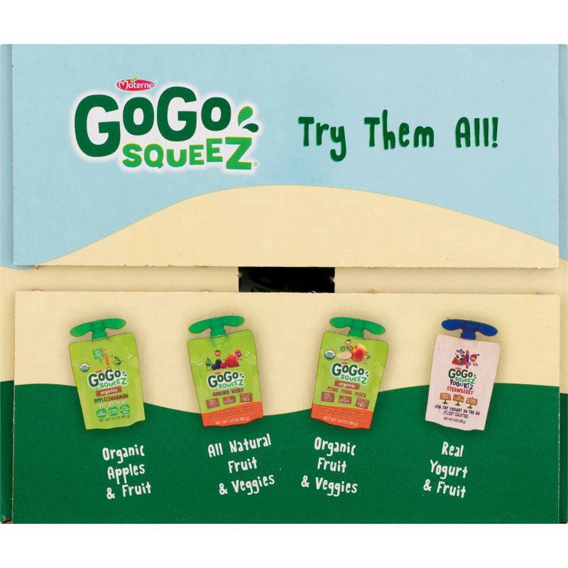 slide 2 of 7, GoGo squeeZ Fruit on the Go Applesauce Family Size 20 - 3.2 oz Pouches, 20 ct