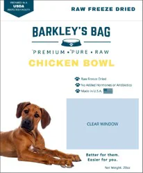 Barkley's Bag Raw Freeze Dried Dry Dog Food Bowl Chicken