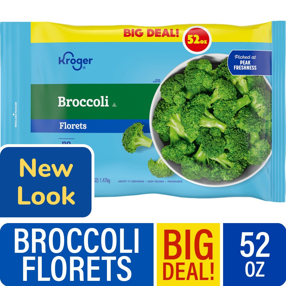 slide 1 of 5, Kroger Traditional Favorites Broccoli Florets, 52 oz