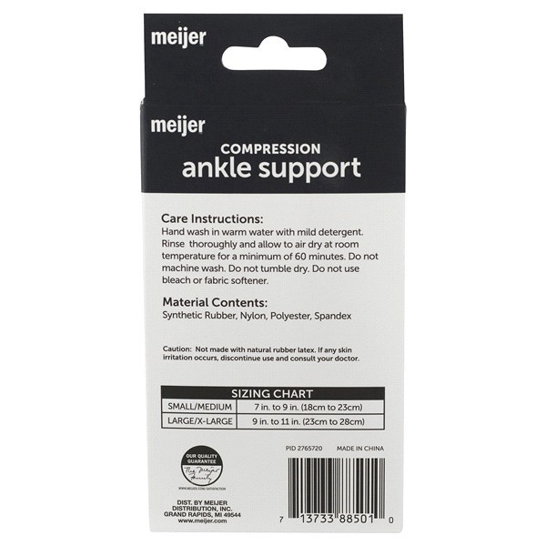 slide 4 of 5, Meijer Compression Elastic Support Ankle Brace, Small/Medium, 1 ct