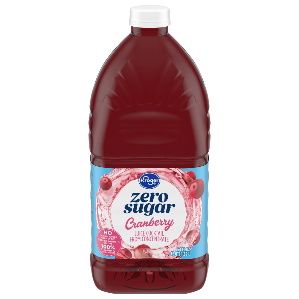 slide 3 of 3, Kroger Naturally Flavored Zero Sugar Cranberry Juice Cocktail - 64 fl oz, 64 fl oz