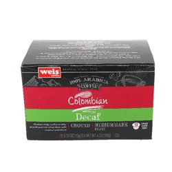 Weis Quality 100% Arabica Decaffeinated Single Serve Coffee Cups- 4.23 oz