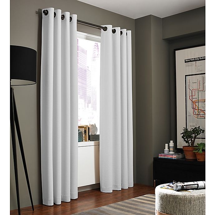 slide 1 of 1, Kenneth Cole Reaction Home Bryant Park Grommet Top Window Curtain Panel - White, 108 in