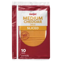Meijer Sliced Medium Cheddar Cheese - 8 oz
