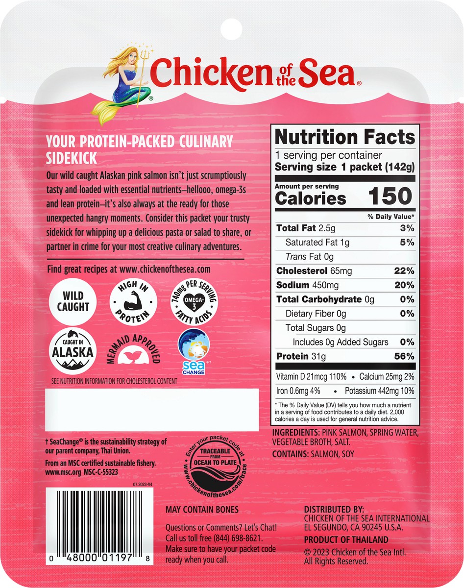 slide 2 of 3, Chicken of the Sea Wild Caught Alaskan Pink Salmon in Spring Water Packet 5 oz, 5 oz