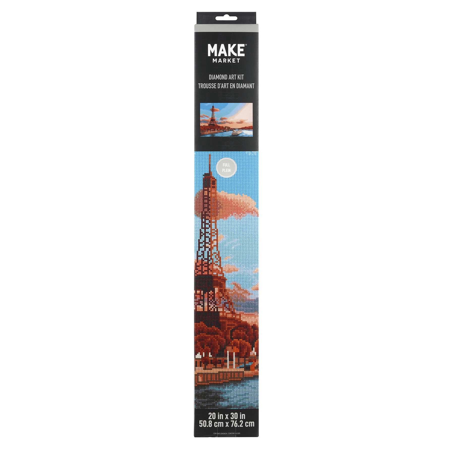slide 3 of 6, Eiffel Tower River Diamond Art Kit By Make Market, 20 in x 30 in