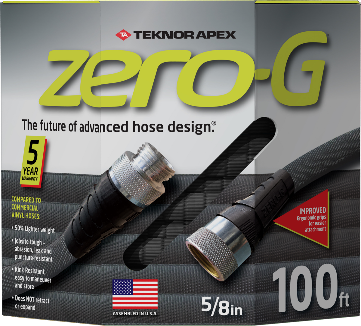 slide 1 of 1, Zero-G Teknor Apex 5/8-in x 100-ft Premium-Duty Kink Free Woven Gray Hose, 1 ct