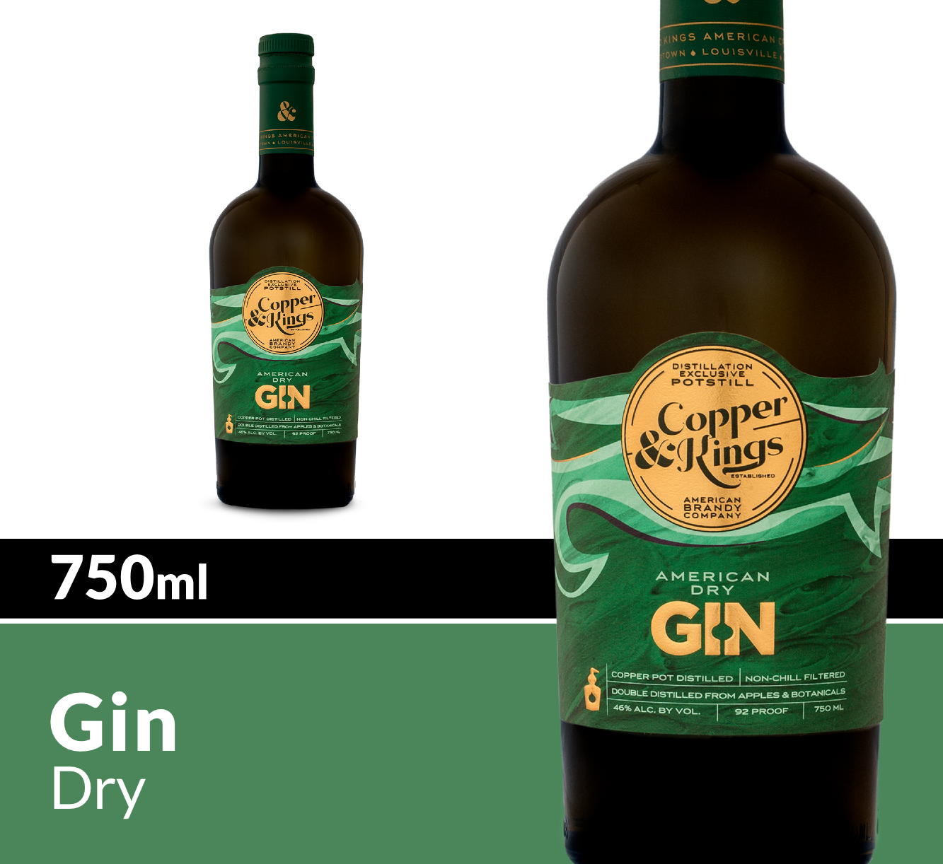 slide 3 of 3, Copper & Kings Dry Gin, 25.36 fl oz