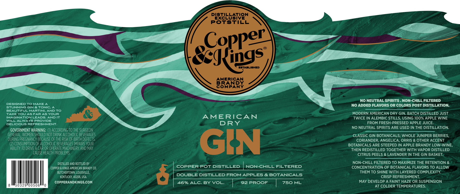 slide 2 of 3, Copper & Kings Dry Gin, 25.36 fl oz