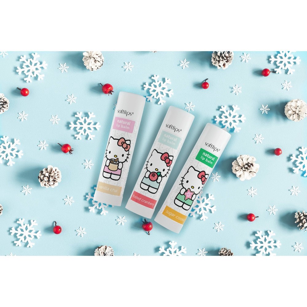 slide 2 of 6, Softlips Hello Kitty Natural Lip Balm Holiday Ornament, 3 ct