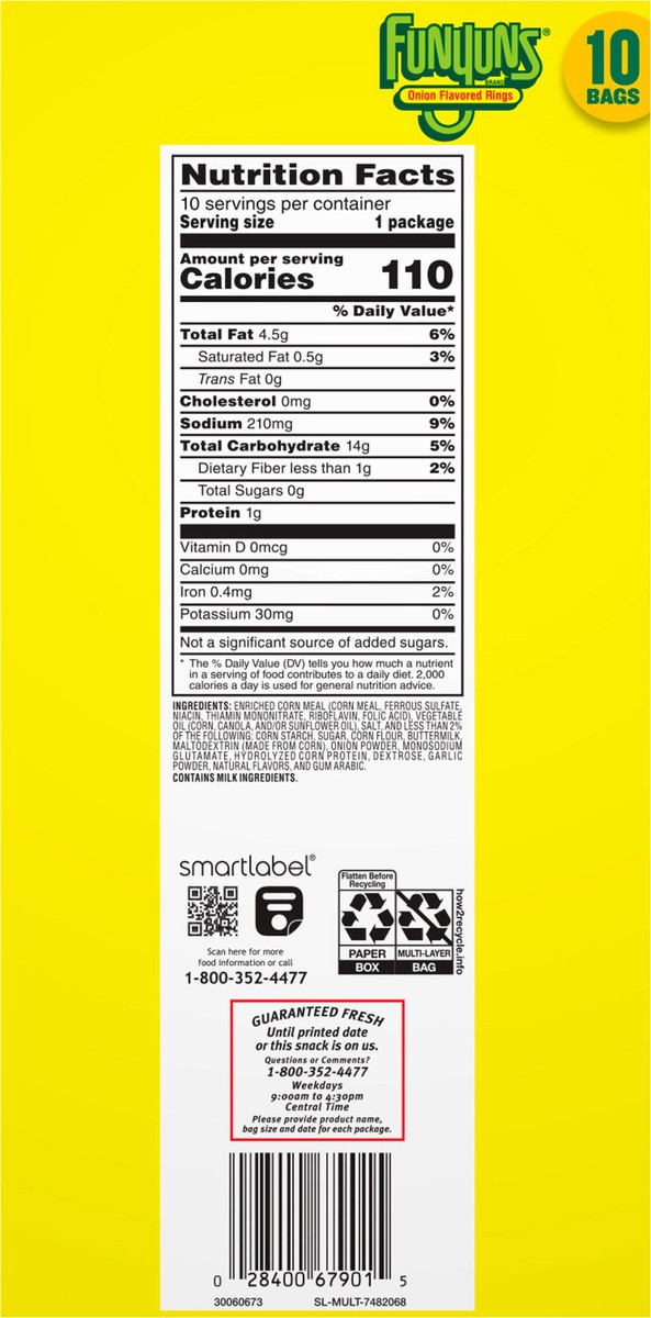 slide 6 of 13, Funyuns Onion Flavored Rings 3/4 Oz 10 Count, 10 ct