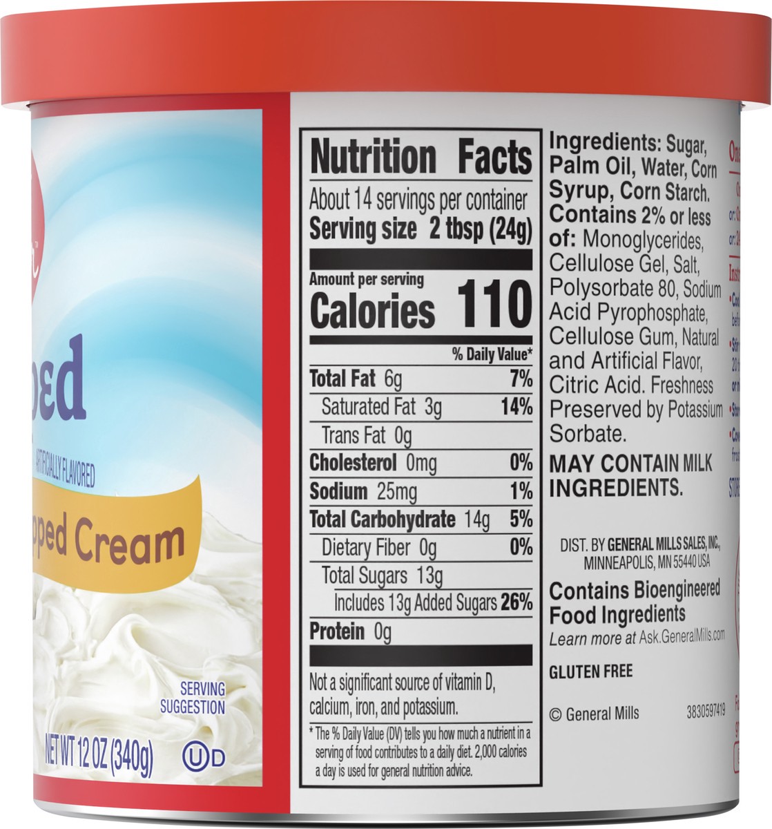 slide 8 of 9, Betty Crocker Gluten Free Whipped Cream Frosting, 12 oz., 12 oz