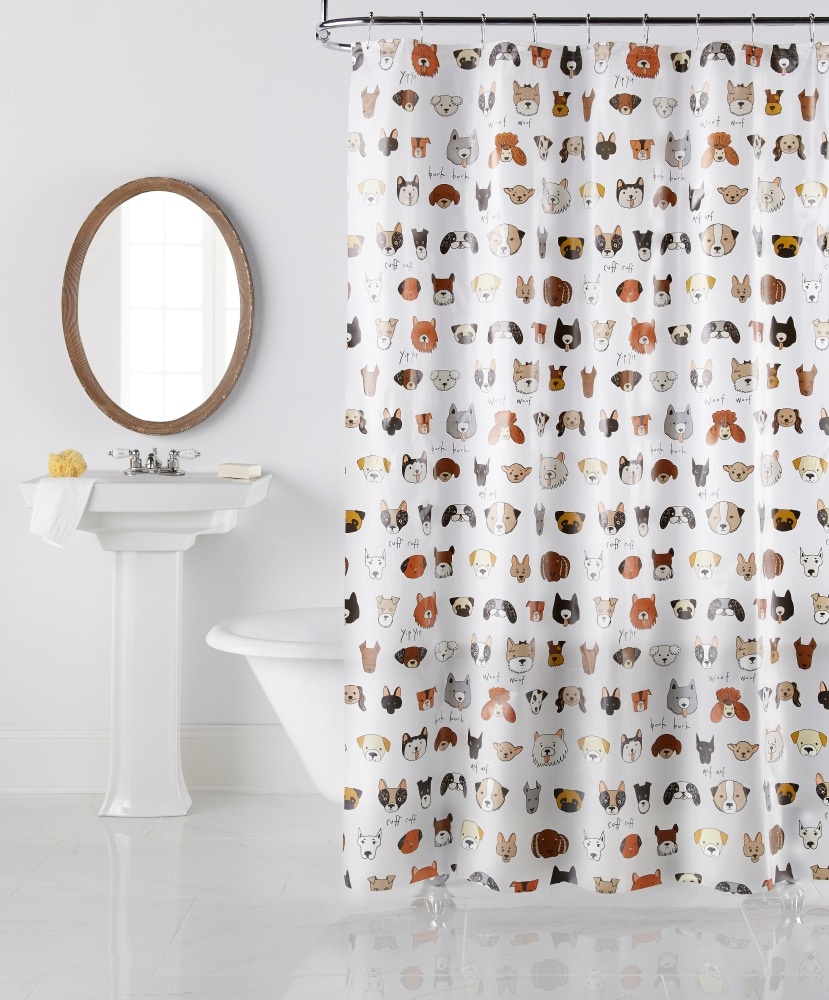 slide 1 of 1, Everyday Living Bark Bark Shower Curtain, 1 ct