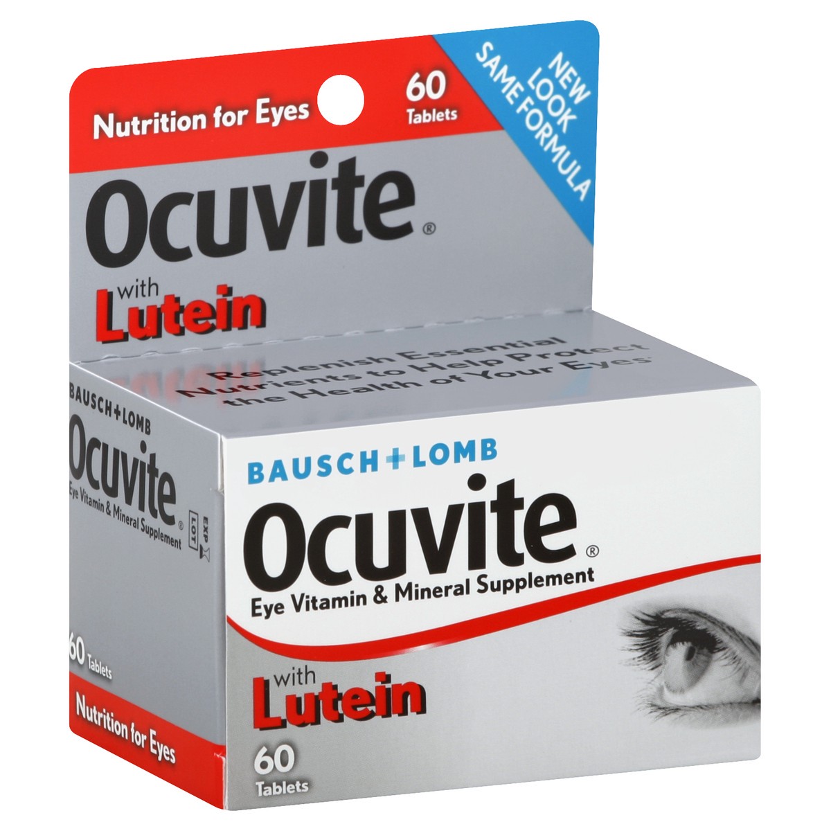 slide 3 of 5, Ocuvite Eye Vitamin & Mineral Supplement, Contains Zinc, Vitamins A, C, E, & Lutein, 60 Tablets, From Bausch + Lomb, 60 ct
