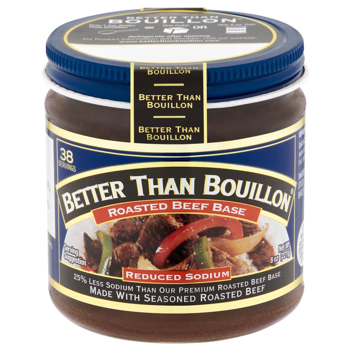 slide 1 of 7, Better Than Bouillon Reduced Sodium Roasted Beef Base, 8 oz