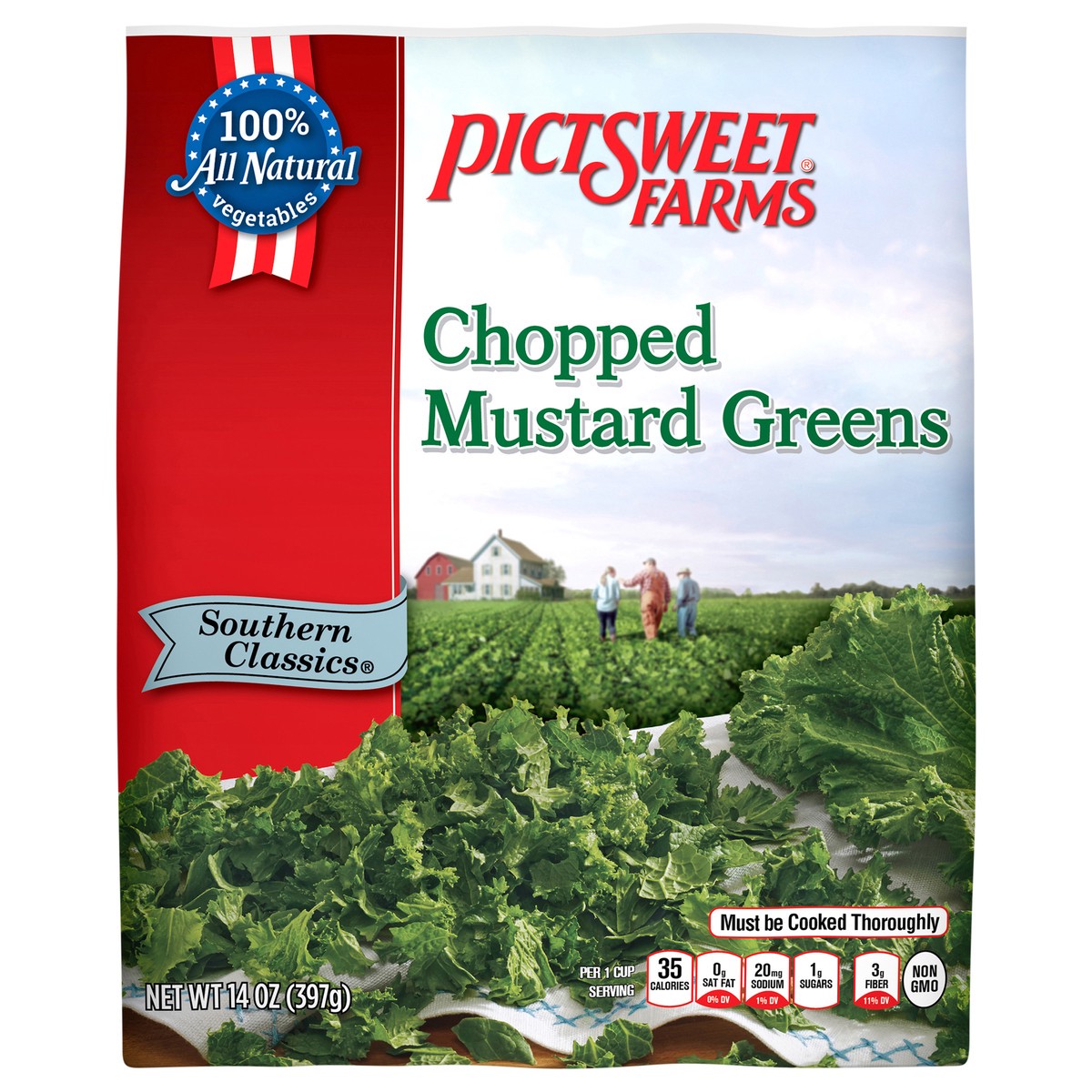 slide 1 of 3, PictSweet Mustard Greens, 14 oz