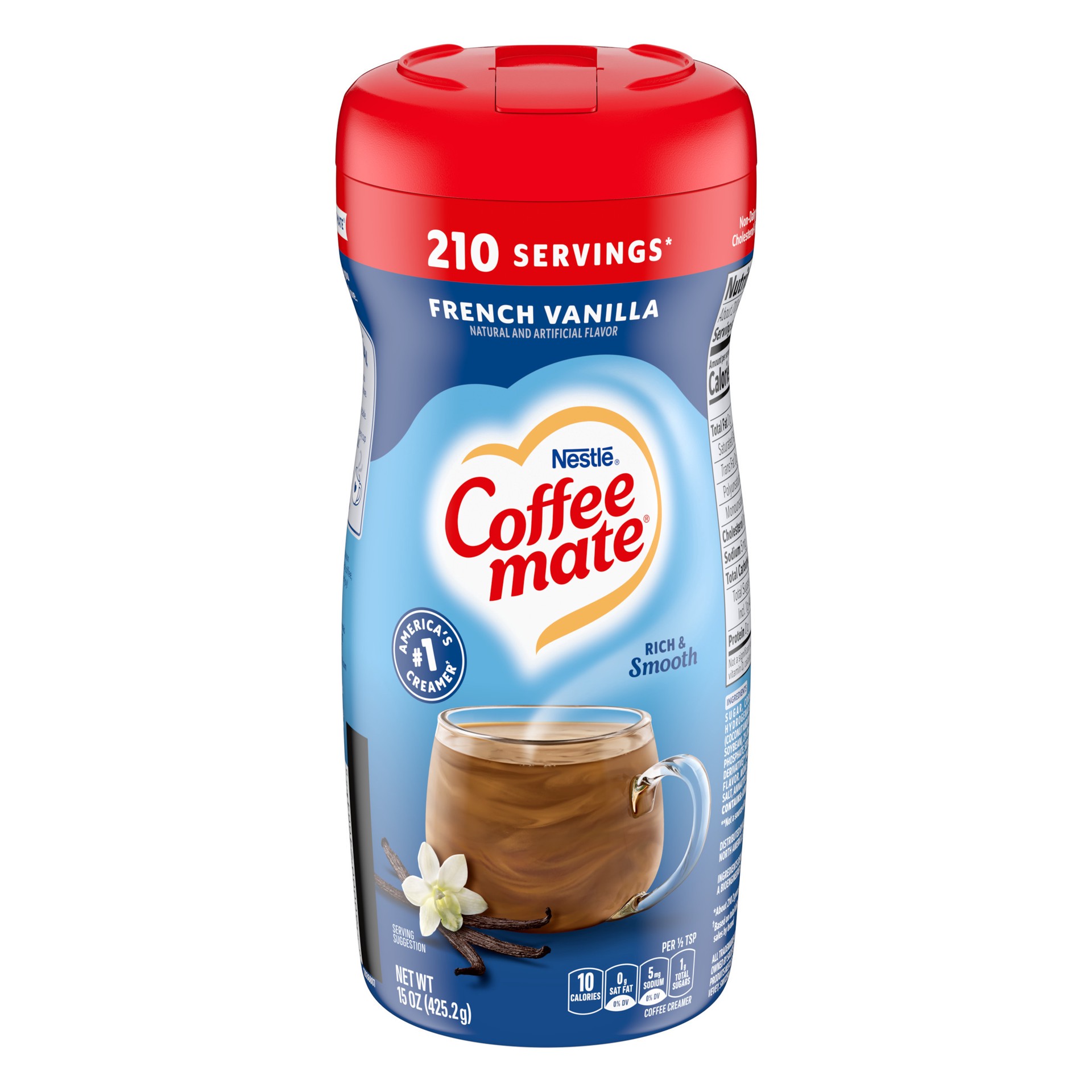 slide 1 of 5, NESTLE COFFEE MATE Coffee Creamer French Vanilla Flavor, Powder Creamer, 15 oz. Canister, 15 oz