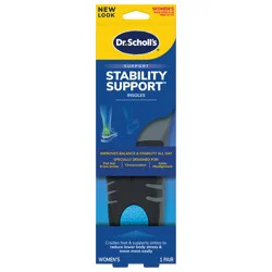 Dr. Scholl's Stability Support Insoles, Flat Feet & Overpronation Low Arch Support, Improves Balance & Stability, Motion Control, Trim Inserts to Fit Shoes, Women's 6-10 1 Pair