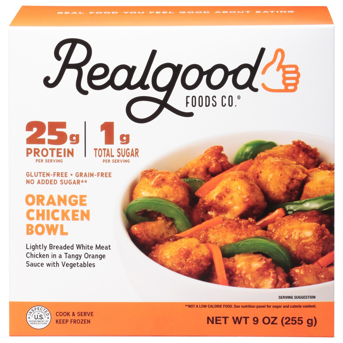 Real Good Foods Frozen Gluten Free Orange Chicken Bowl - 9oz : Target