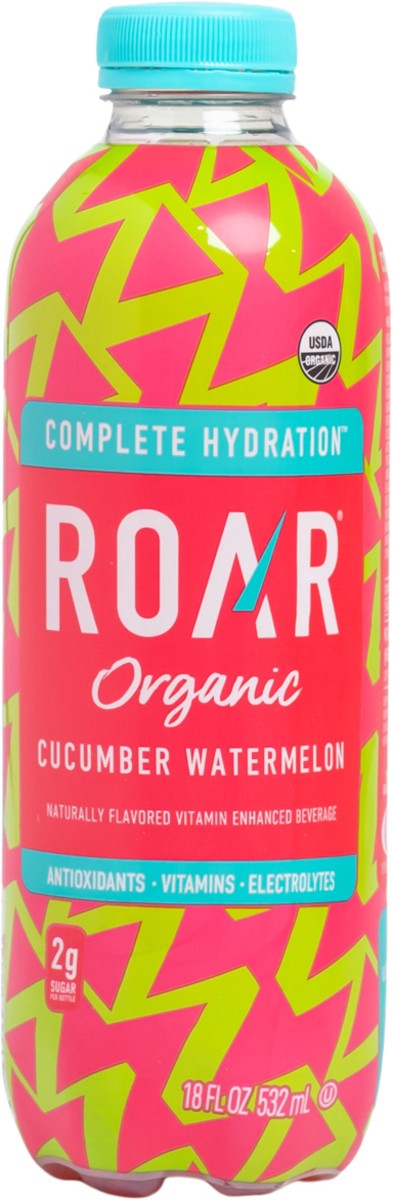 slide 5 of 11, ROAR Roar Organic Cucumber Watermelon Hydration Beverage, 18 fl oz