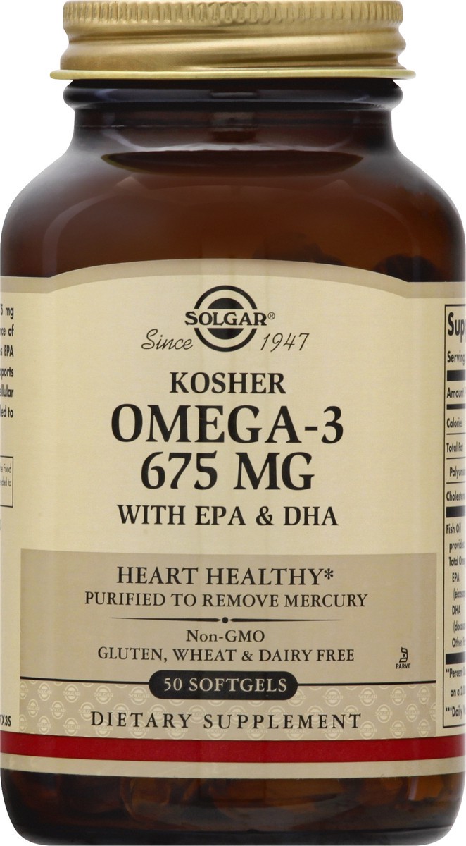 slide 9 of 12, Solgar 675 mg Softgels Omega-3 50 ea, 50 ct