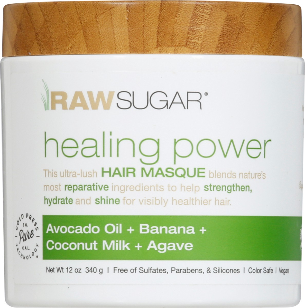 slide 4 of 11, Raw Sugar Healing Power Avocado Oil + Banana + Coconut Milk + Agave Hair Masque 12 oz, 12 oz