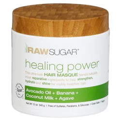 Raw Sugar Healing Power Avocado Oil + Banana + Coconut Milk + Agave Hair Masque 12 oz