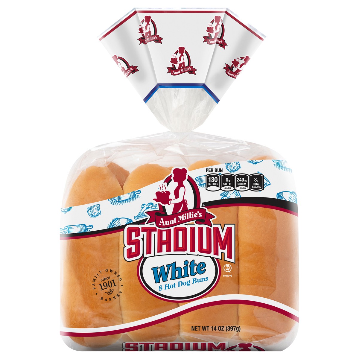 slide 1 of 9, Aunt Millie's Stadium White Hot Dog Buns, 8 ct