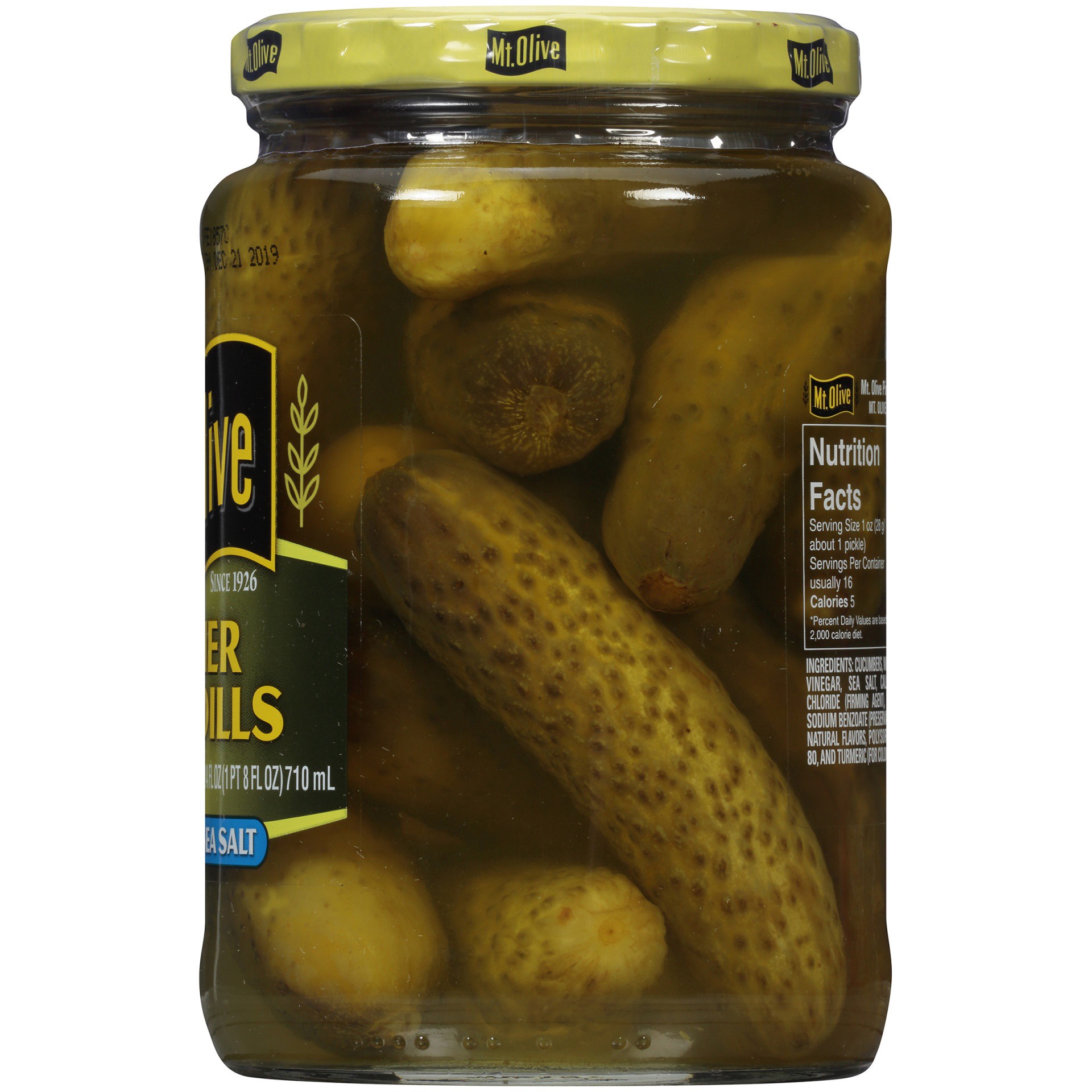 slide 5 of 6, Mt. Olive Kosher Baby Dill Pickles With Sea Salt, 24 fl oz