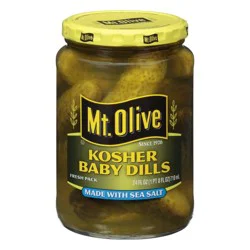 Mt. Olive Kosher Baby Dill Pickles With Sea Salt - 24 fl oz