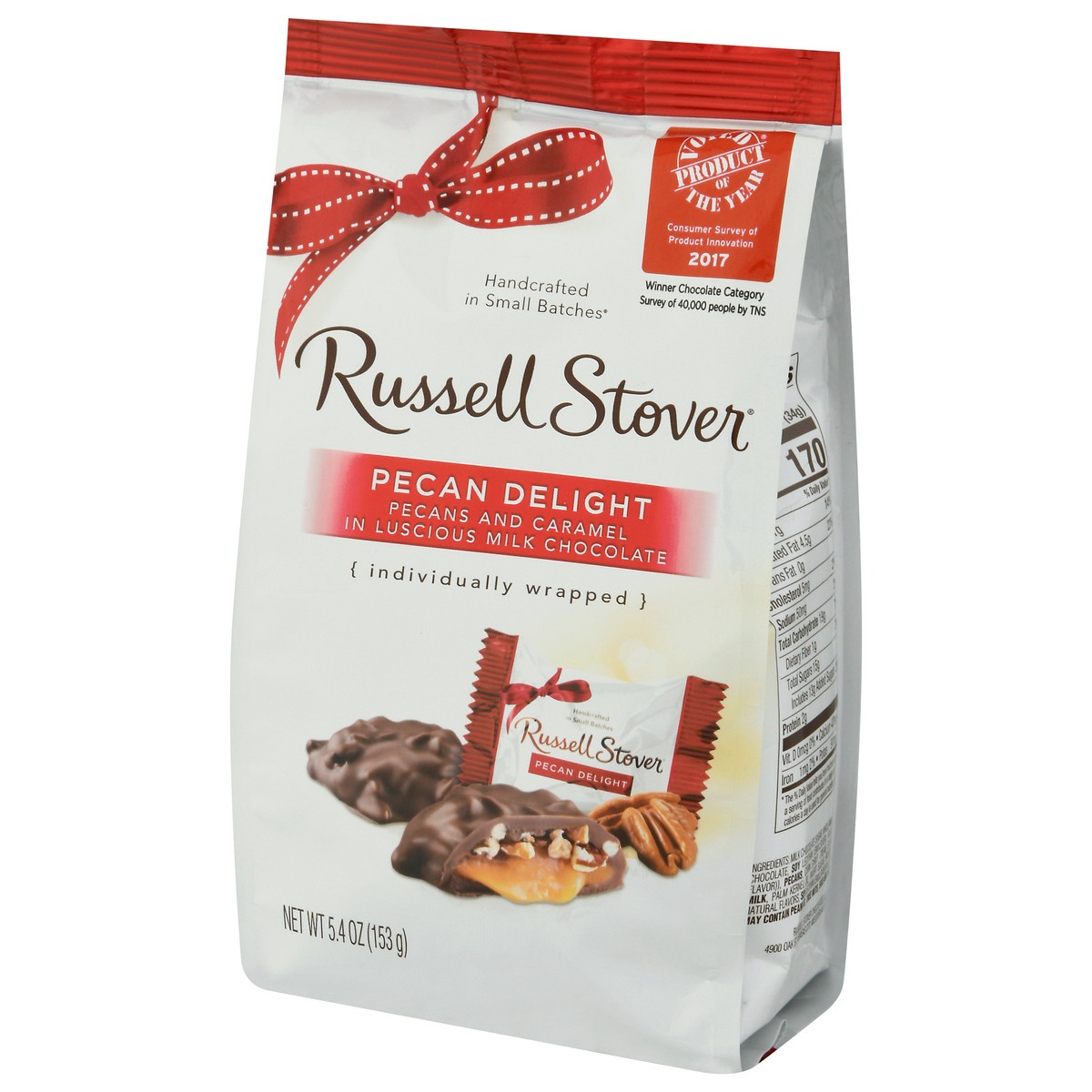 slide 12 of 12, RUSSELL STOVER Milk Chocolate Pecan Delights, 5.4 oz. bag (˜ 9 pieces), 5.4 oz