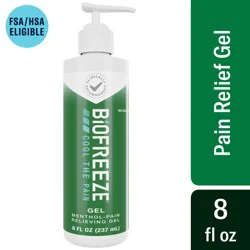 Biofreeze Pain Reliever Gel for Muscle, Joint, Arthritis, & Back Pain, Cooling Topical Analgesic, NSAID Free Pain Relief, 8 oz Bottle with Pump, Original Green Formula, 4% Menthol