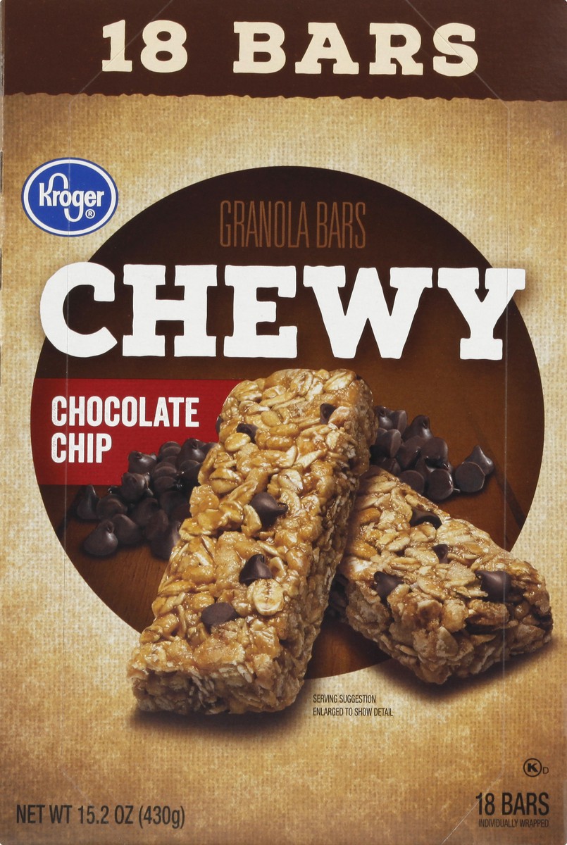 slide 4 of 11, Kroger Chewy Chocolate Chip Granola Bars, 18 ct; 0.84 oz