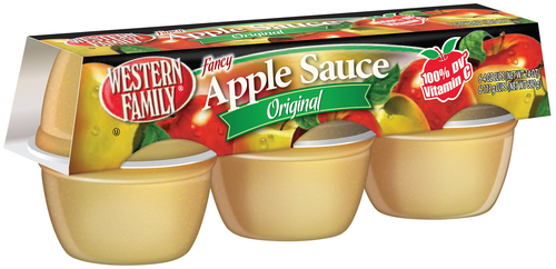 slide 1 of 1, Western Family Fancy Apple Sauce Original, 24 oz