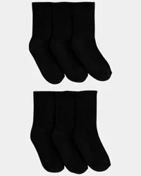 Carter's Boys 6-Pack Socks - Black Black 8-14
