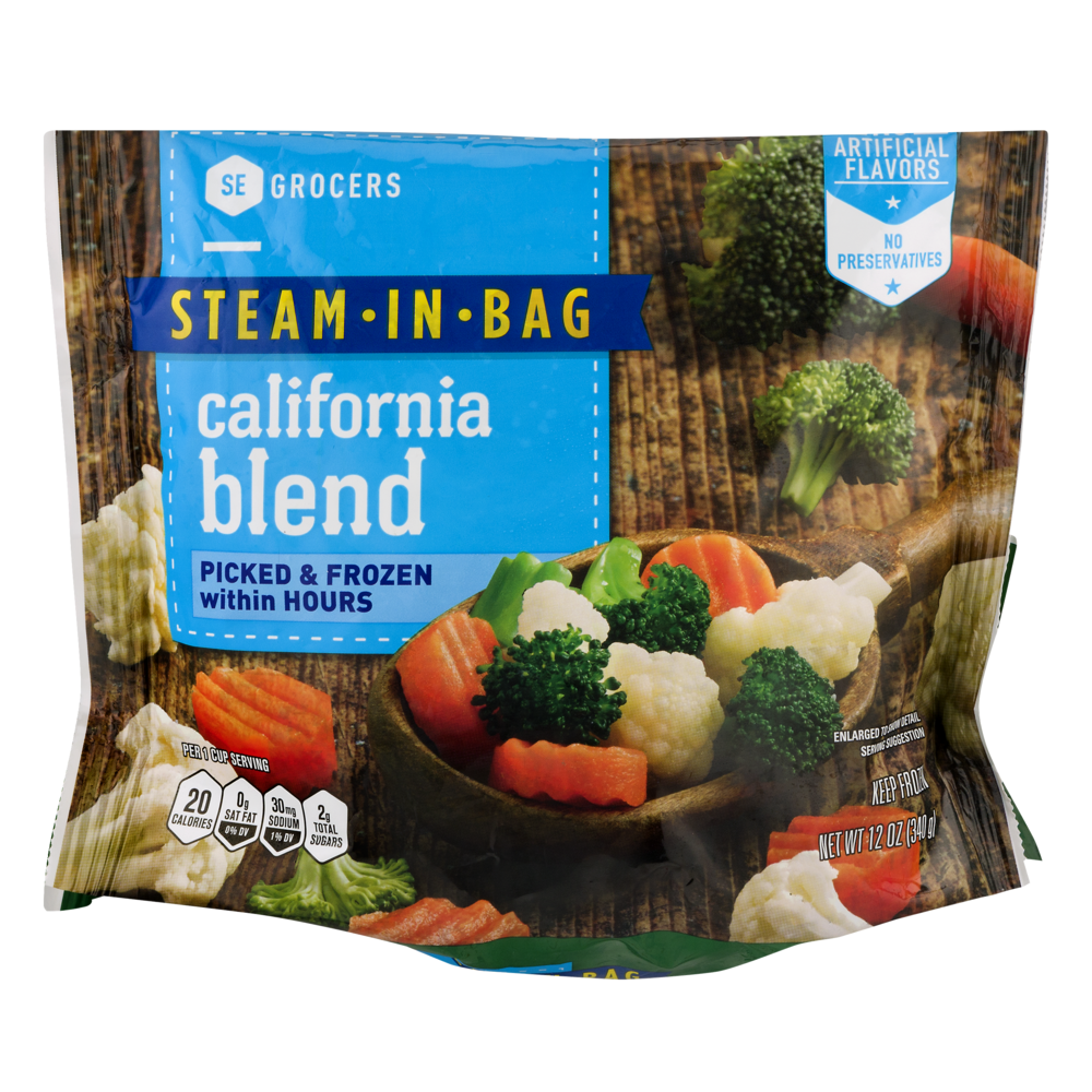 slide 1 of 1, SE Grocers Steam-In-Bag California Blend, 12 oz