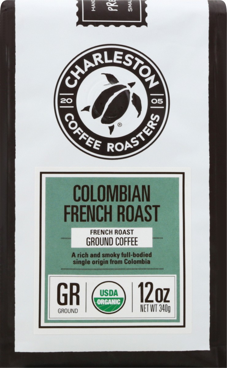 slide 8 of 11, Charleston Coffee Roasters Colombian French Roast Ground, 12 oz