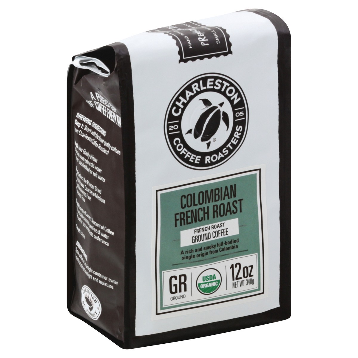 slide 6 of 11, Charleston Coffee Roasters Colombian French Roast Ground, 12 oz