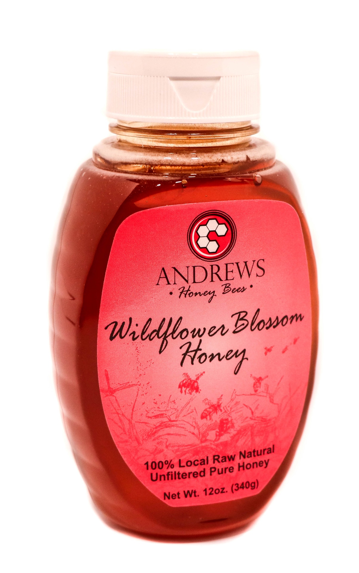 slide 1 of 1, Andrews Honey Bees Wildflower Blossom Honey, 12 oz