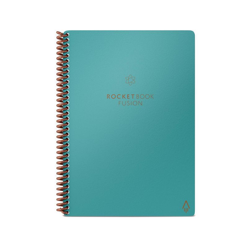 slide 4 of 8, Fusion Smart Reusable Notebook 7 Page Styles 42 Pages 6"x8.8" Executive Size Eco-Friendly Notebook Teal Blue - Rocketbook, 1 ct