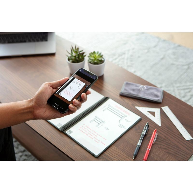 slide 3 of 8, Fusion Smart Reusable Notebook 7 Page Styles 42 Pages 6"x8.8" Executive Size Eco-Friendly Notebook Teal Blue - Rocketbook, 1 ct