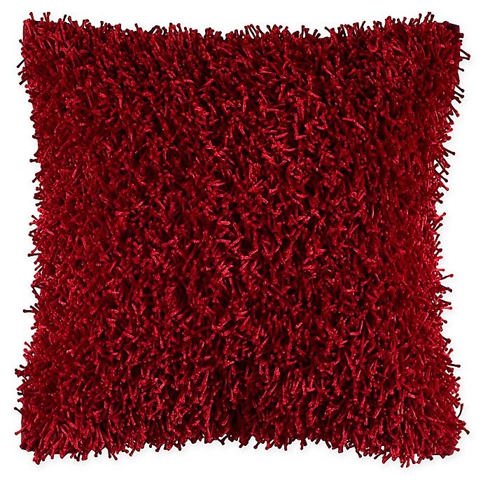 slide 1 of 1, Rizzy Home String Shag Square Throw Pillow - Red, 1 ct