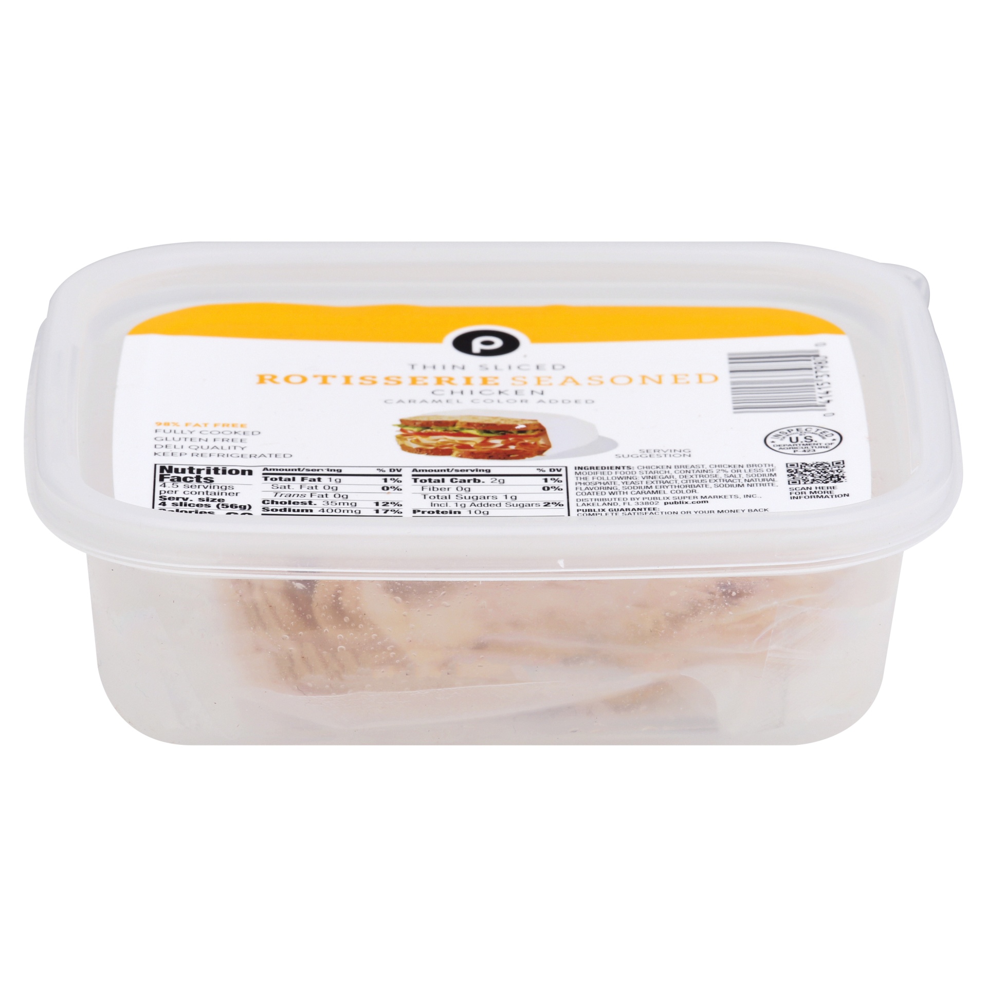 slide 1 of 1, Publix Thin Sliced Rotisserie Seasoned Chicken, 9 oz
