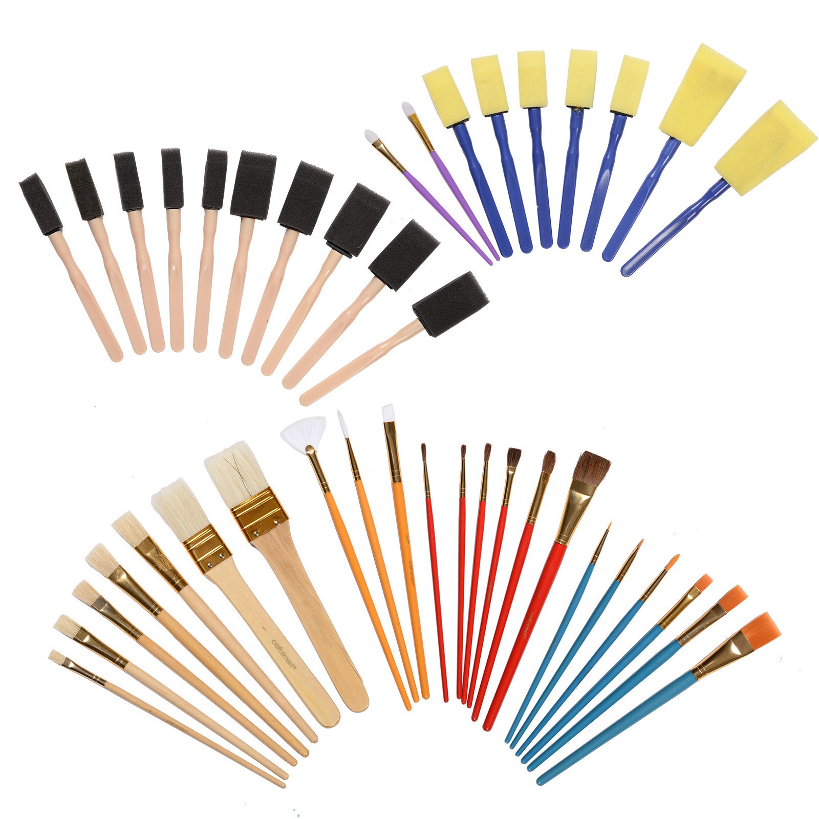 slide 4 of 7, Craft Smart Brush Assortment, 40 Pack, 40 ct