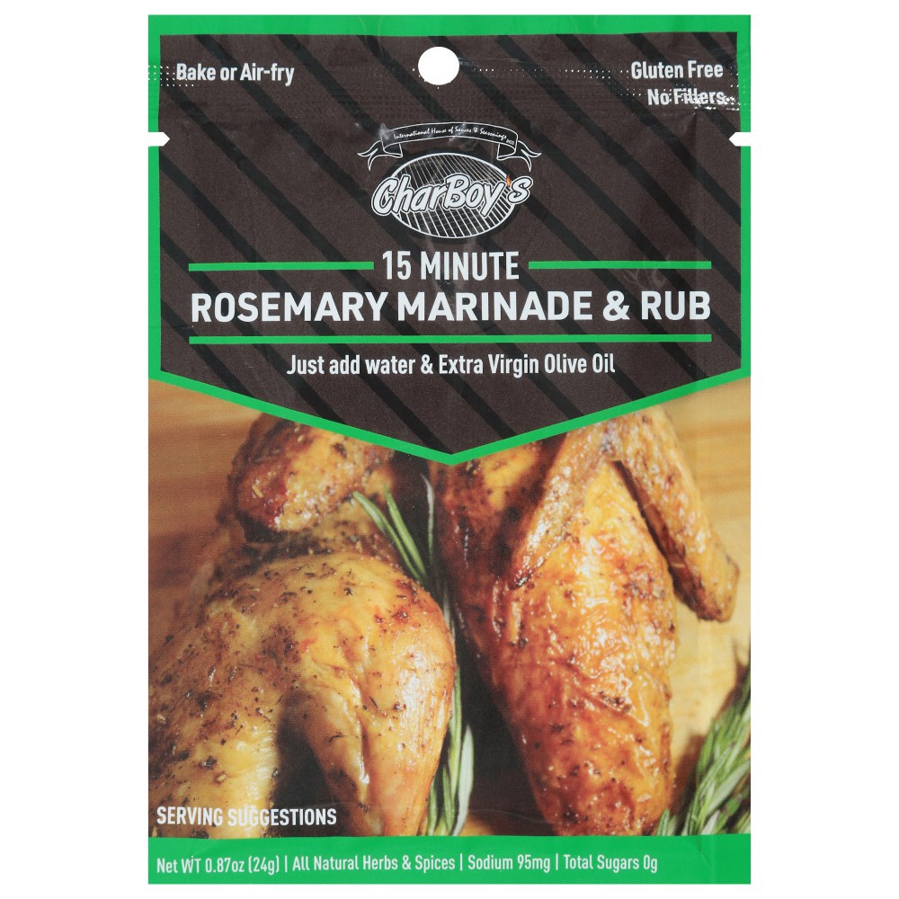 slide 2 of 2, Charboy's 15-Minute Rosemary Marinade & Rub, 0.87 oz