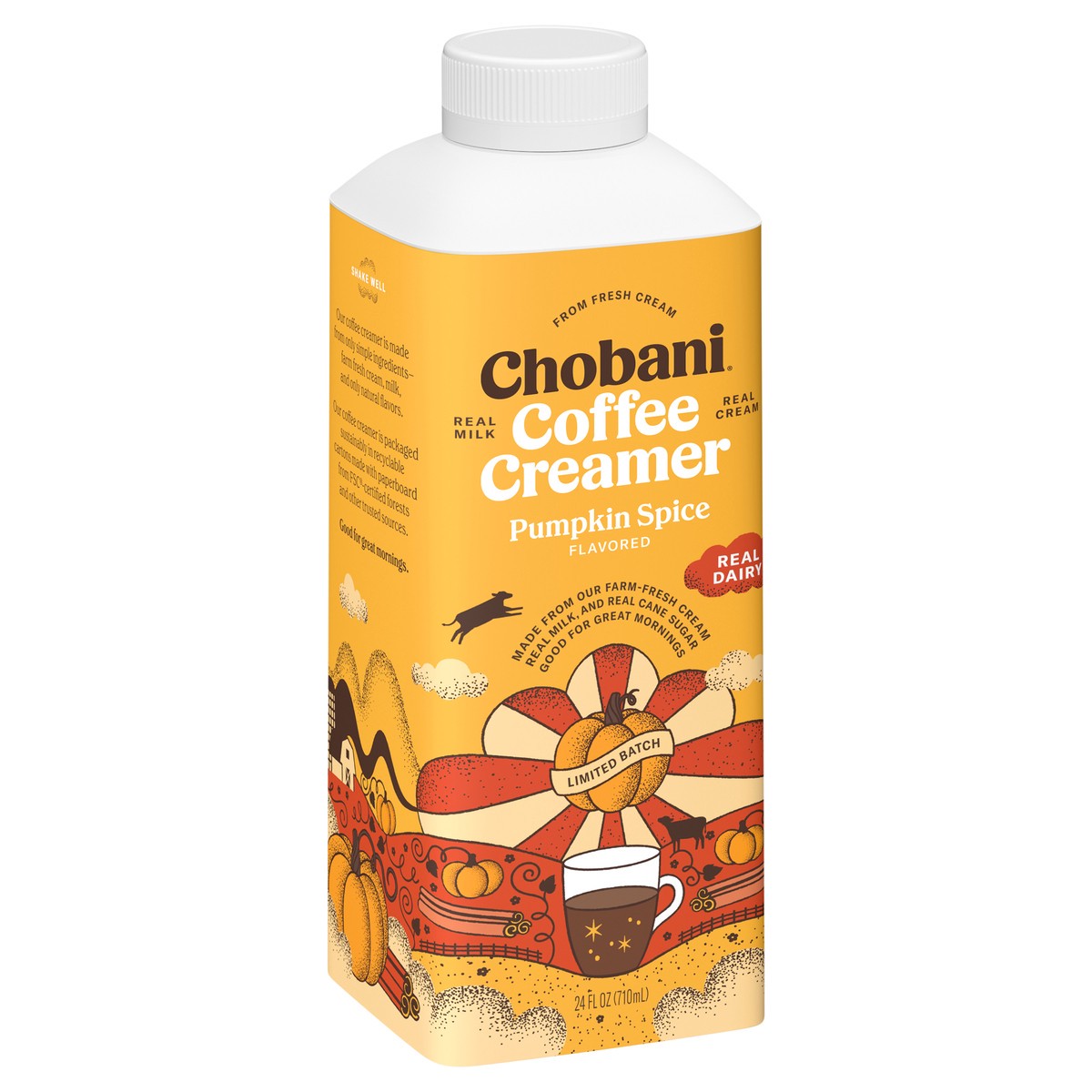 slide 5 of 9, Chobani Pumpkin Spice Flavored Coffee Creamer 24 fl oz, 24 oz