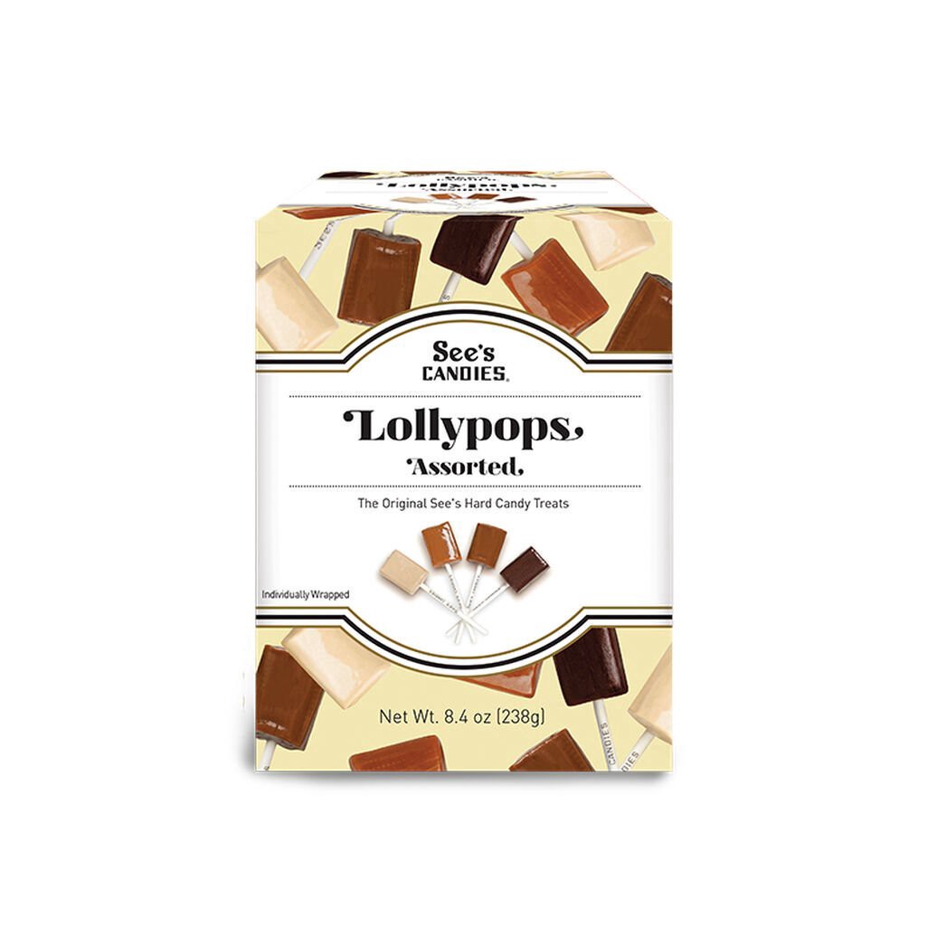 slide 1 of 1, See's Candies See's Assorted Gourmet Lollypops, 8.4 oz