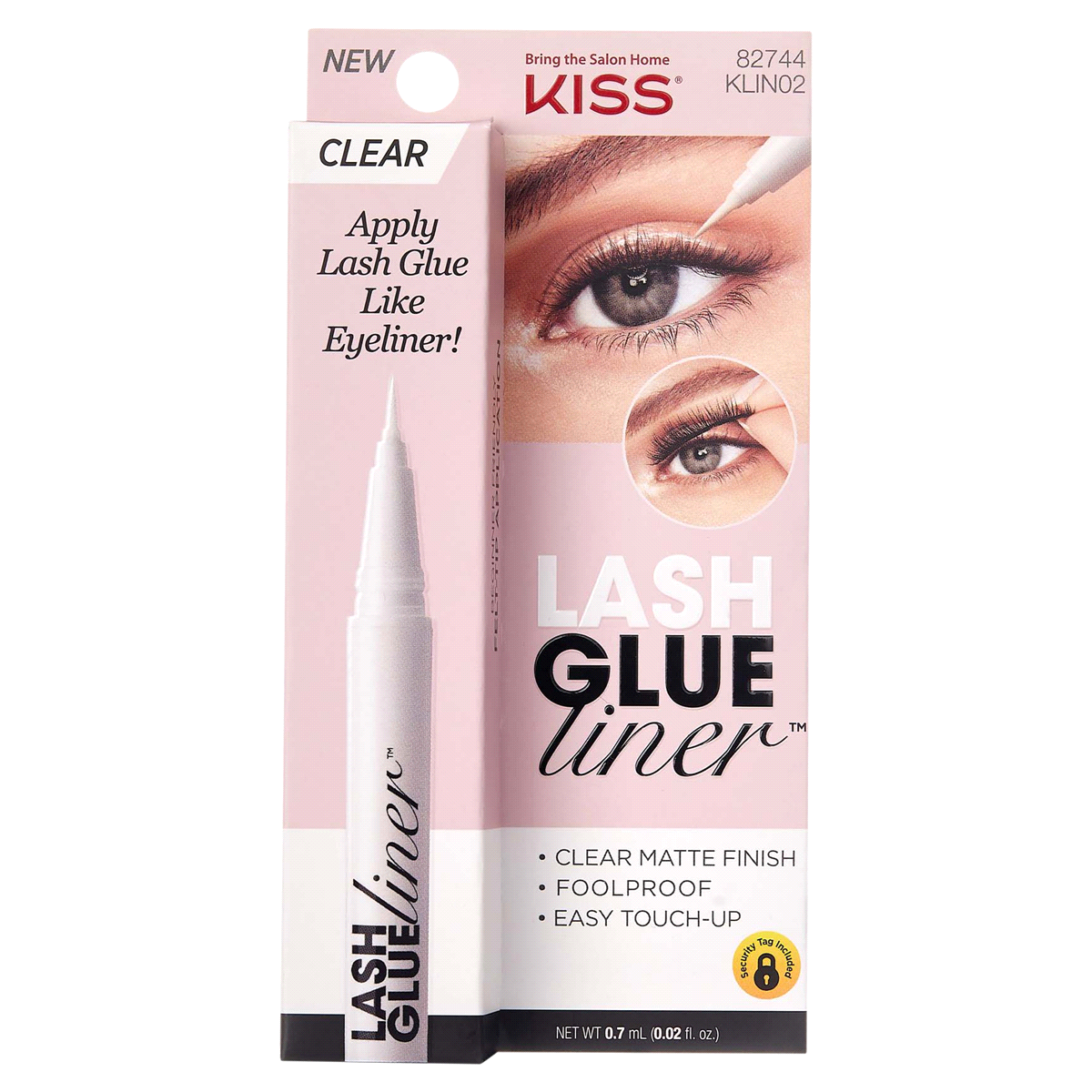 slide 1 of 5, KISS Lash GLUEliner Matte Finish False Eyelash Glue, 0.7 mL (0.02 fl. oz.), Clear, 1 ct